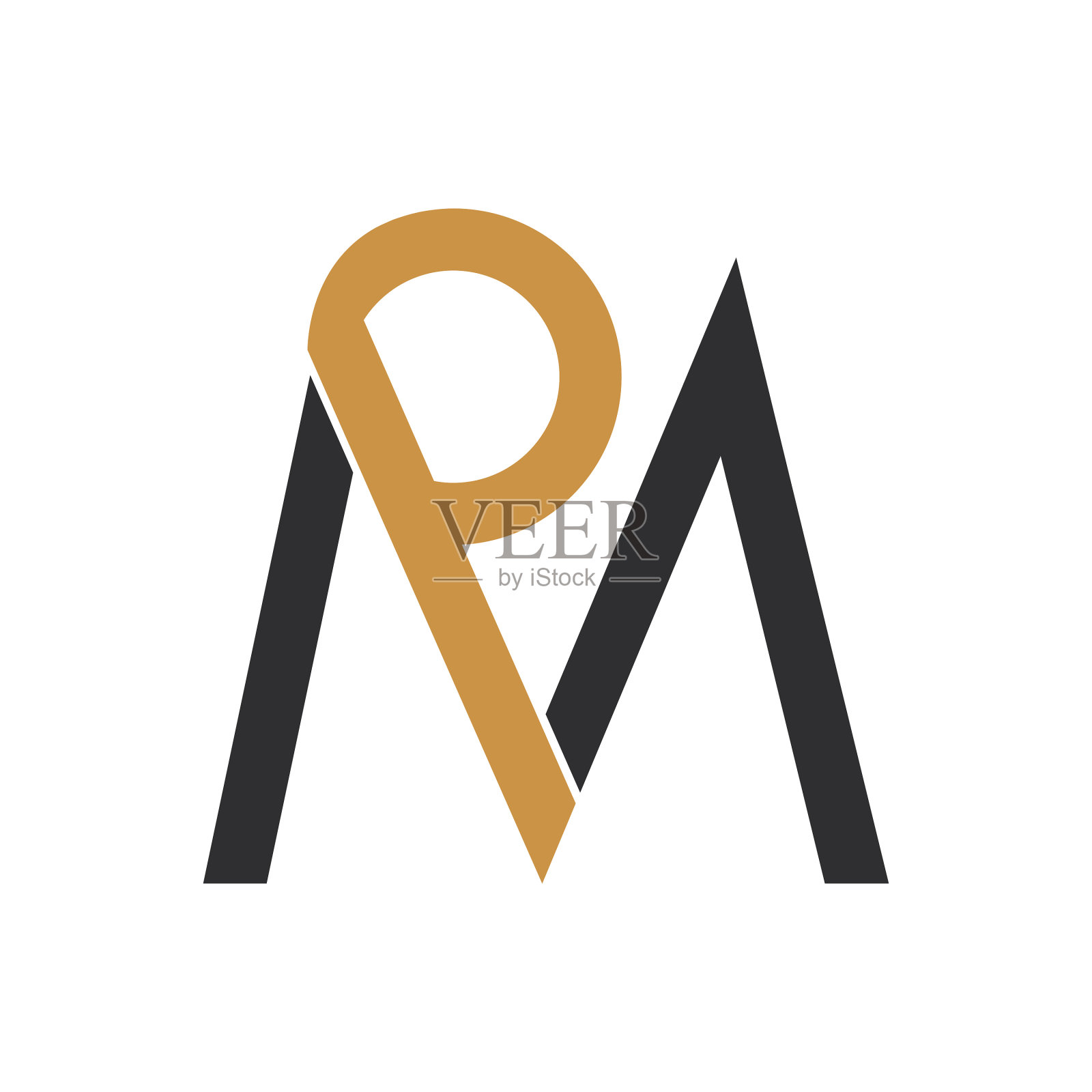 首字母mp标志或PM标志设计设计元素图片