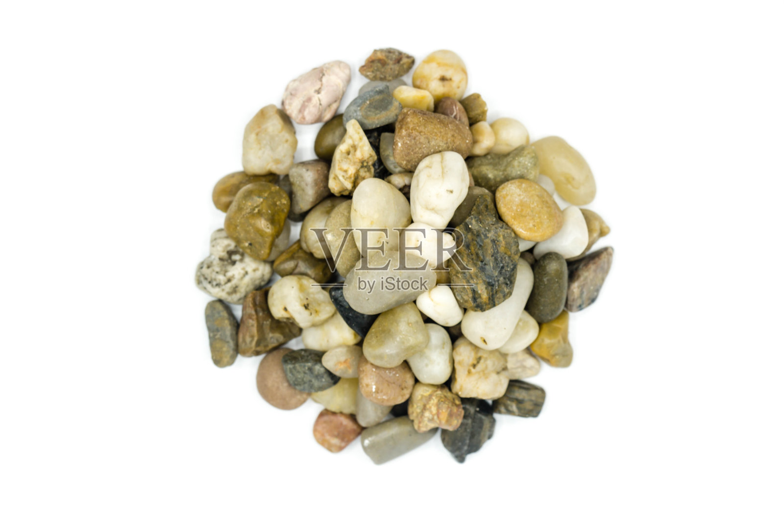 天然石桩孤立在白色背景上俯视图照片摄影图片