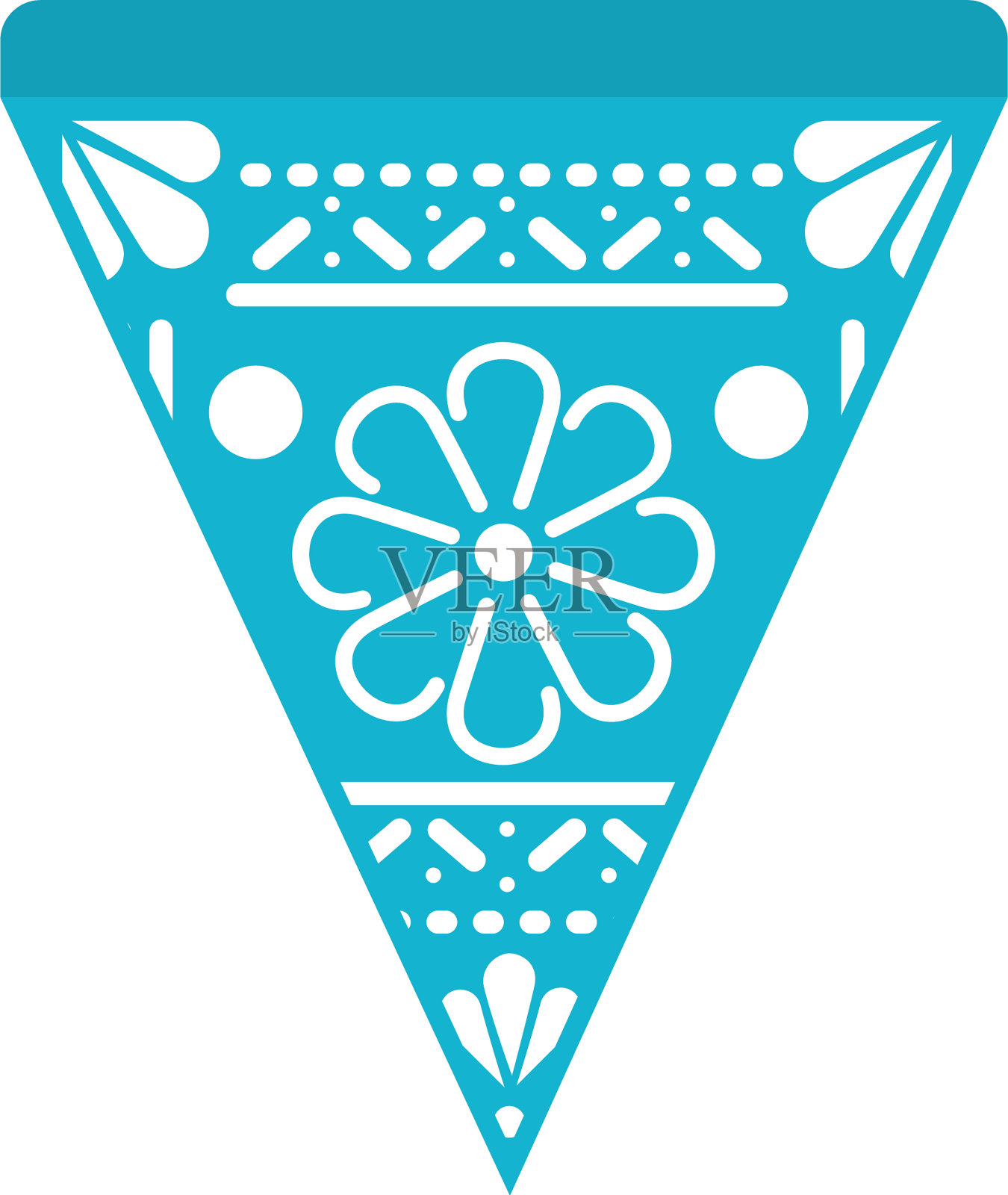 白色背景上墨西哥花的花环插画图片素材