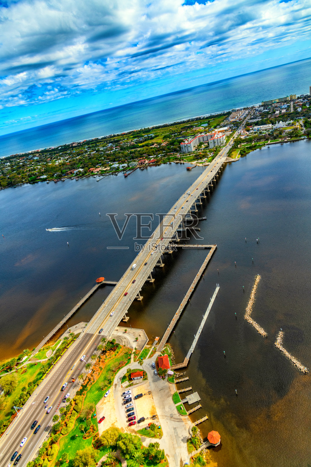 奥蒙德海滩桥天线照片摄影图片