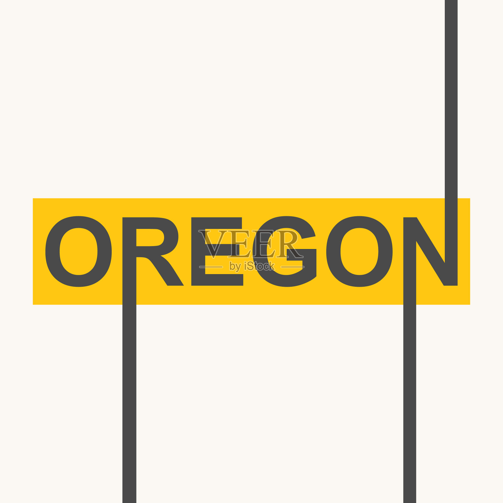 俄勒冈州的名字插画图片素材