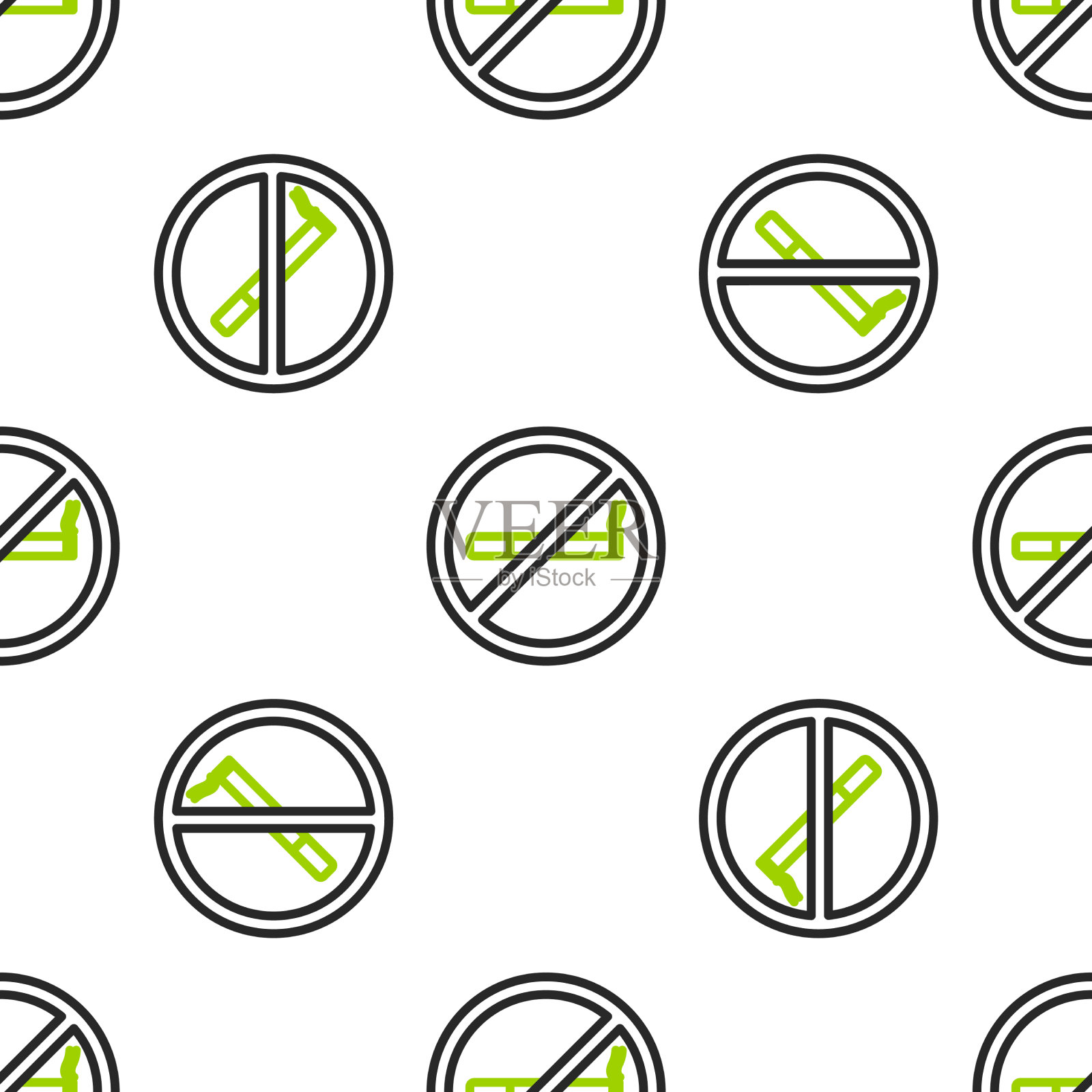 行无吸烟图标隔离无缝模式上插画图片素材