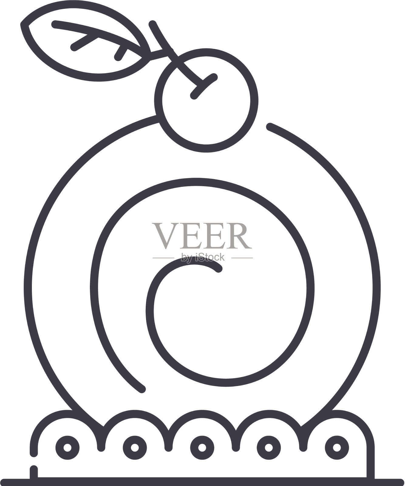 饼卷图标线性隔离薄图标素材