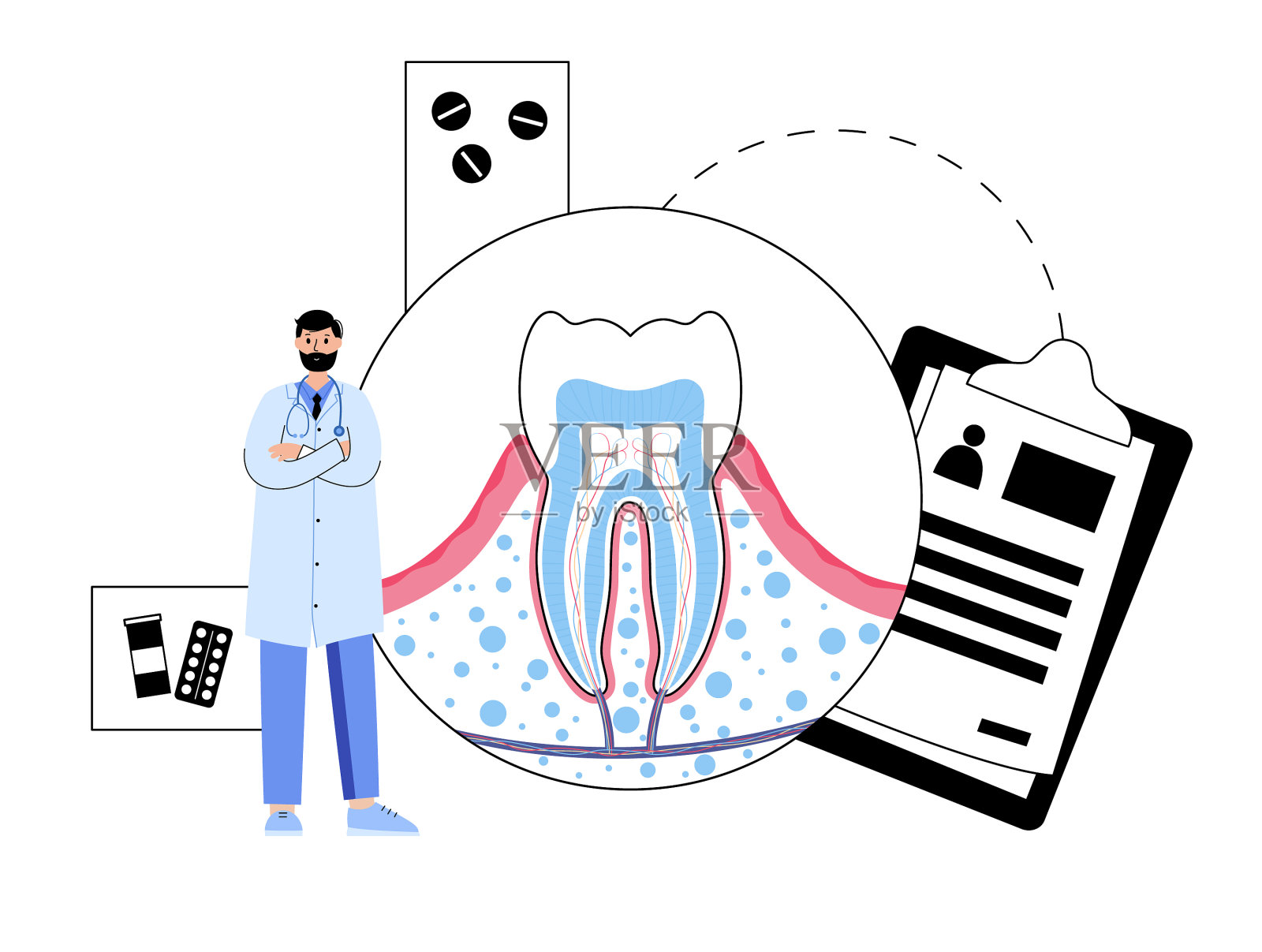 牙科诊所的概念设计元素图片