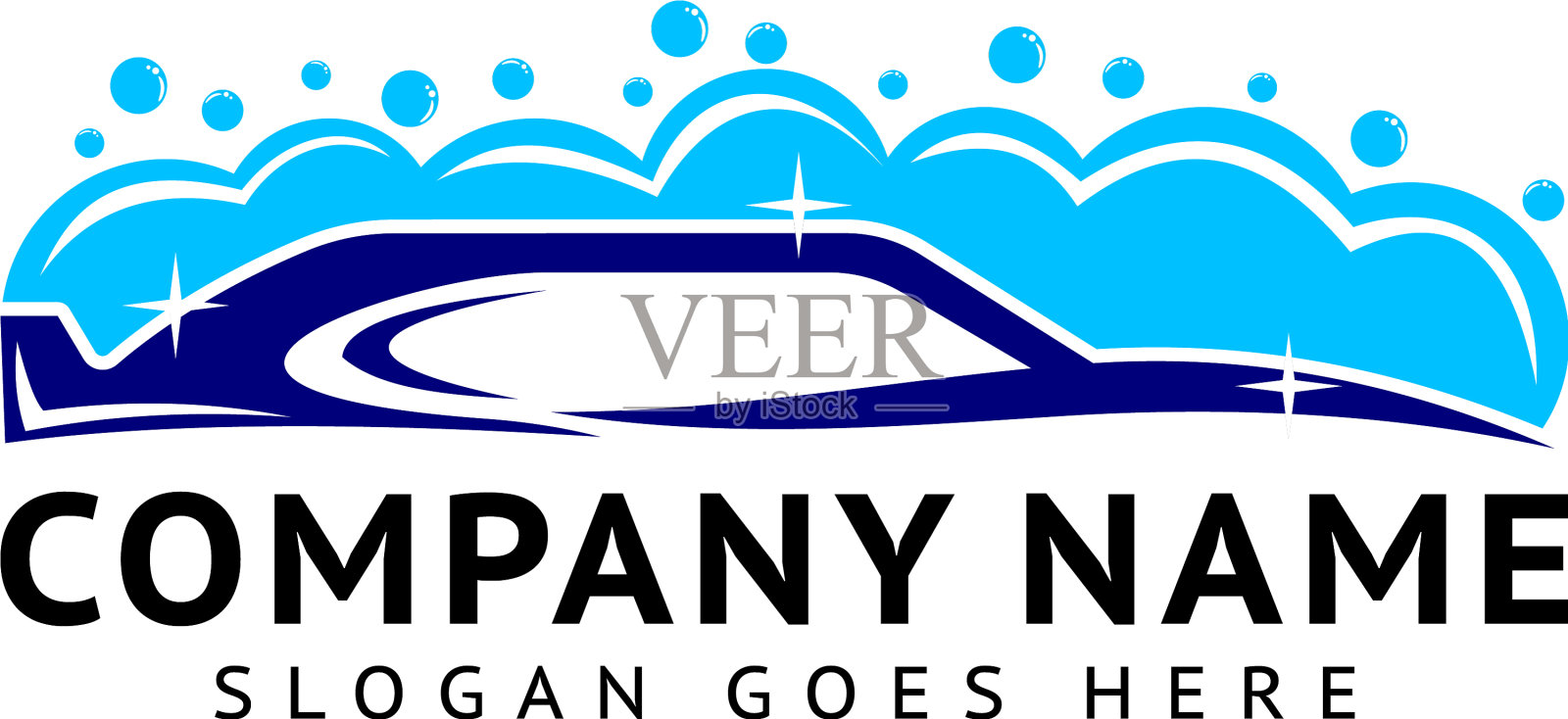 洗车标志模板设计插画图片素材