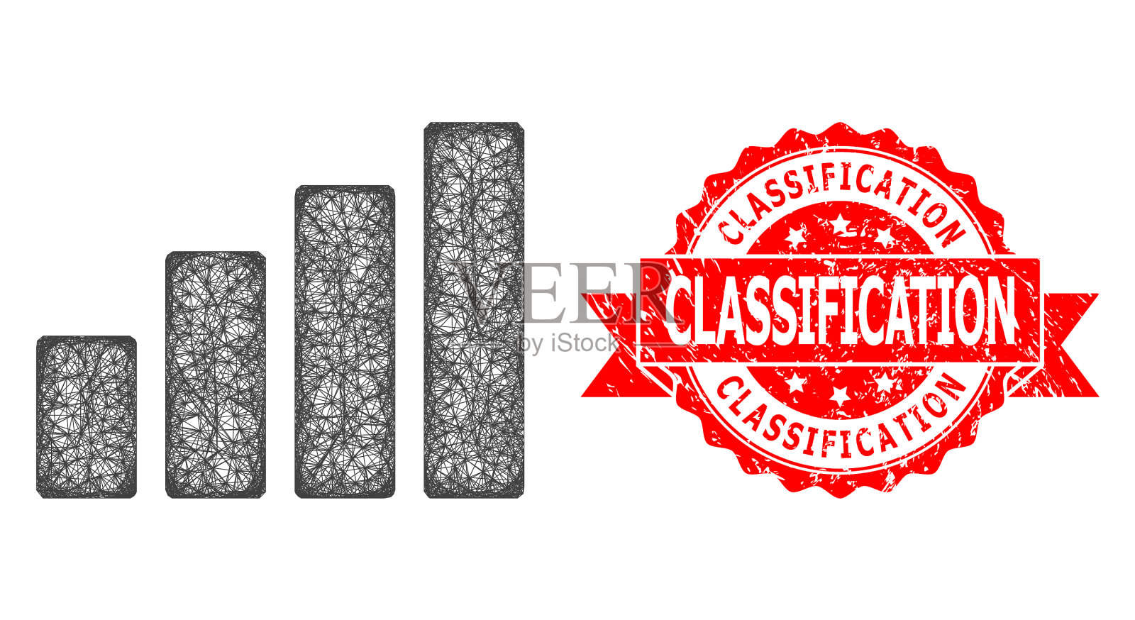 垃圾分类密封和阴影柱状图插画图片素材