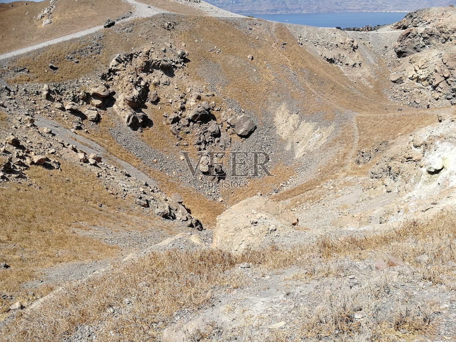 圣托里尼岛的火山照片摄影图片