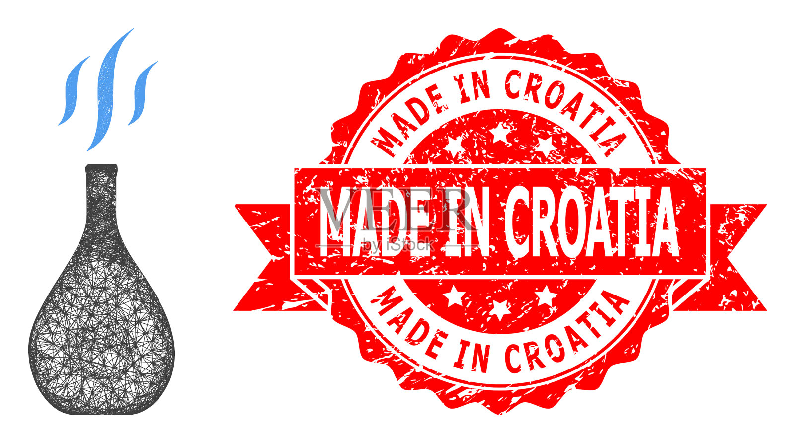 纹理制作在克罗地亚邮票印章和网络插画图片素材