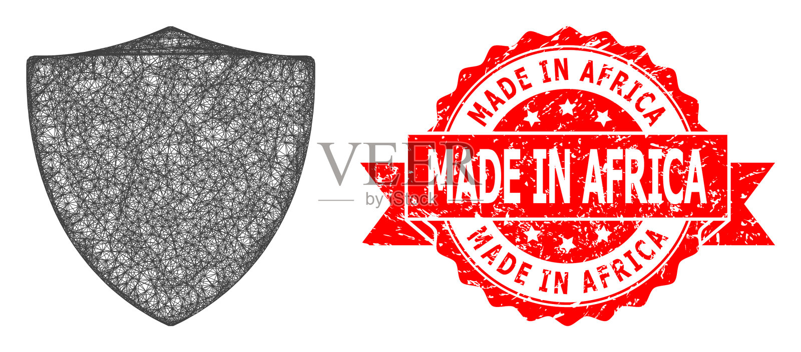 非洲制造的橡胶密封和防护网插画图片素材