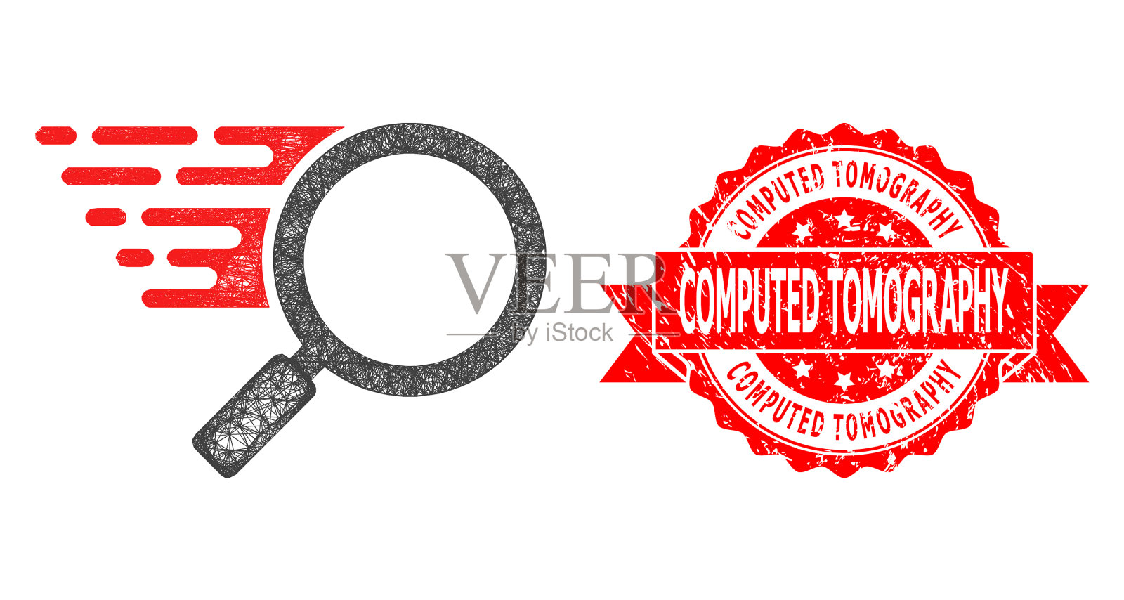 Grunge计算机断层扫描封闭和网络搜索插画图片素材