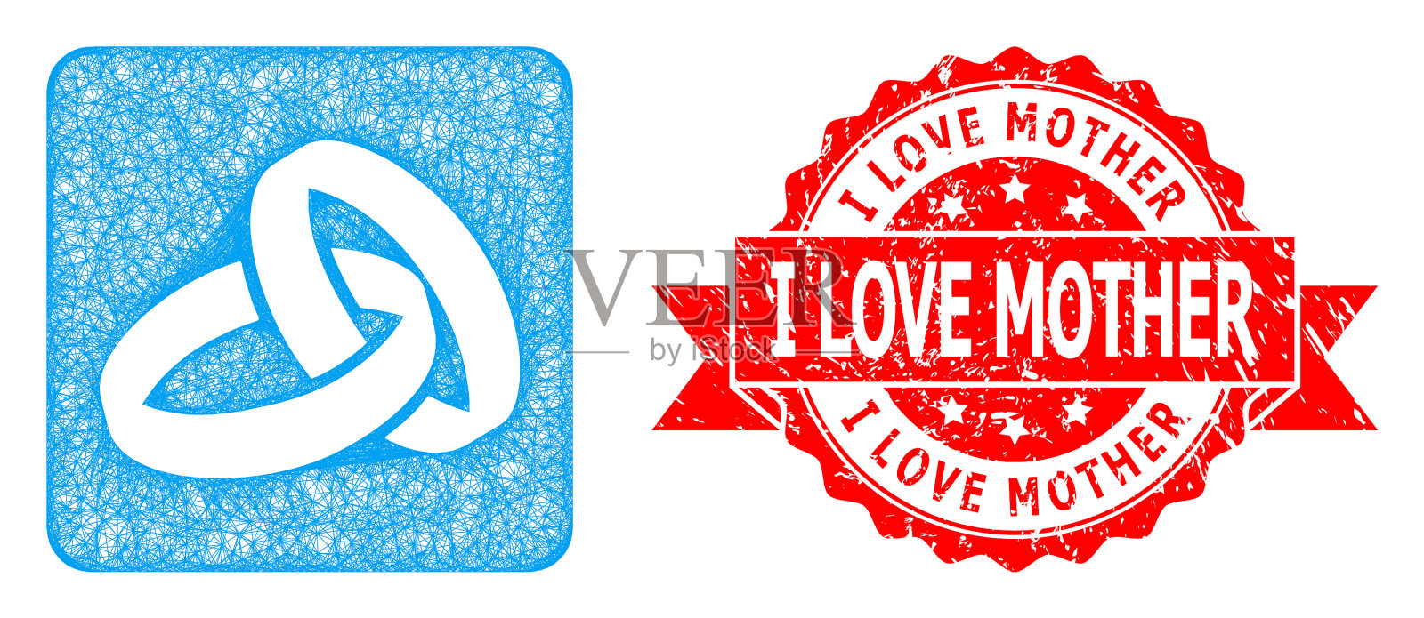 抓到了我爱妈妈的邮票和破壳而出的婚礼插画图片素材