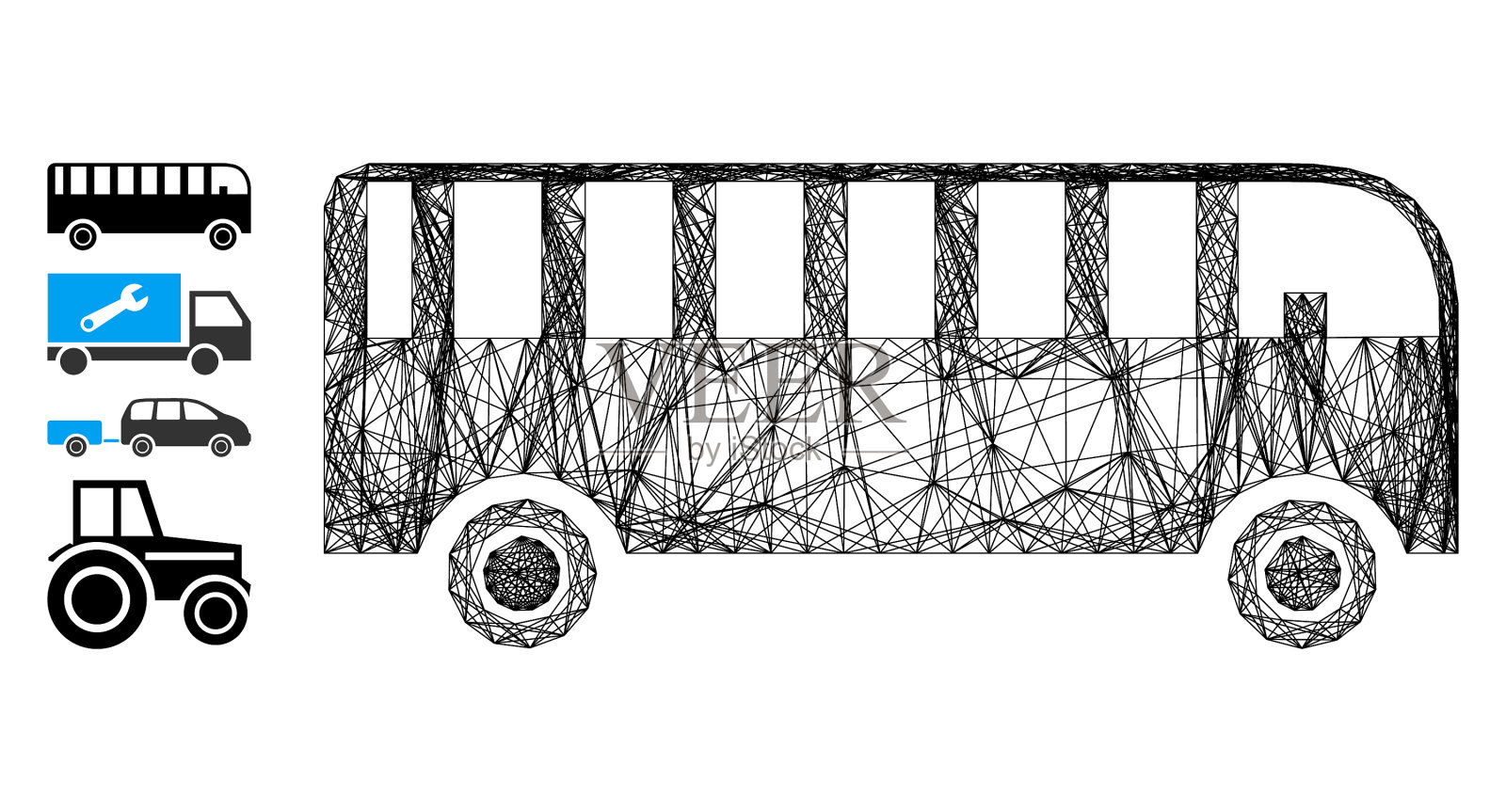 孵化公共汽车网插画图片素材