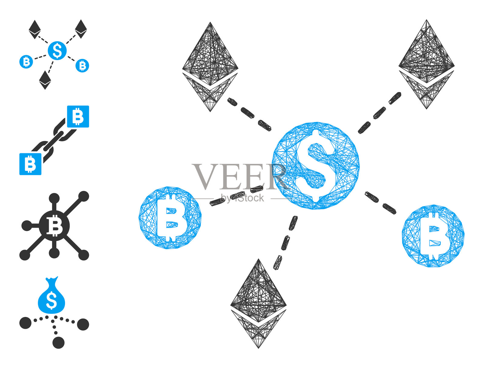 孵化加密货币网络网插画图片素材