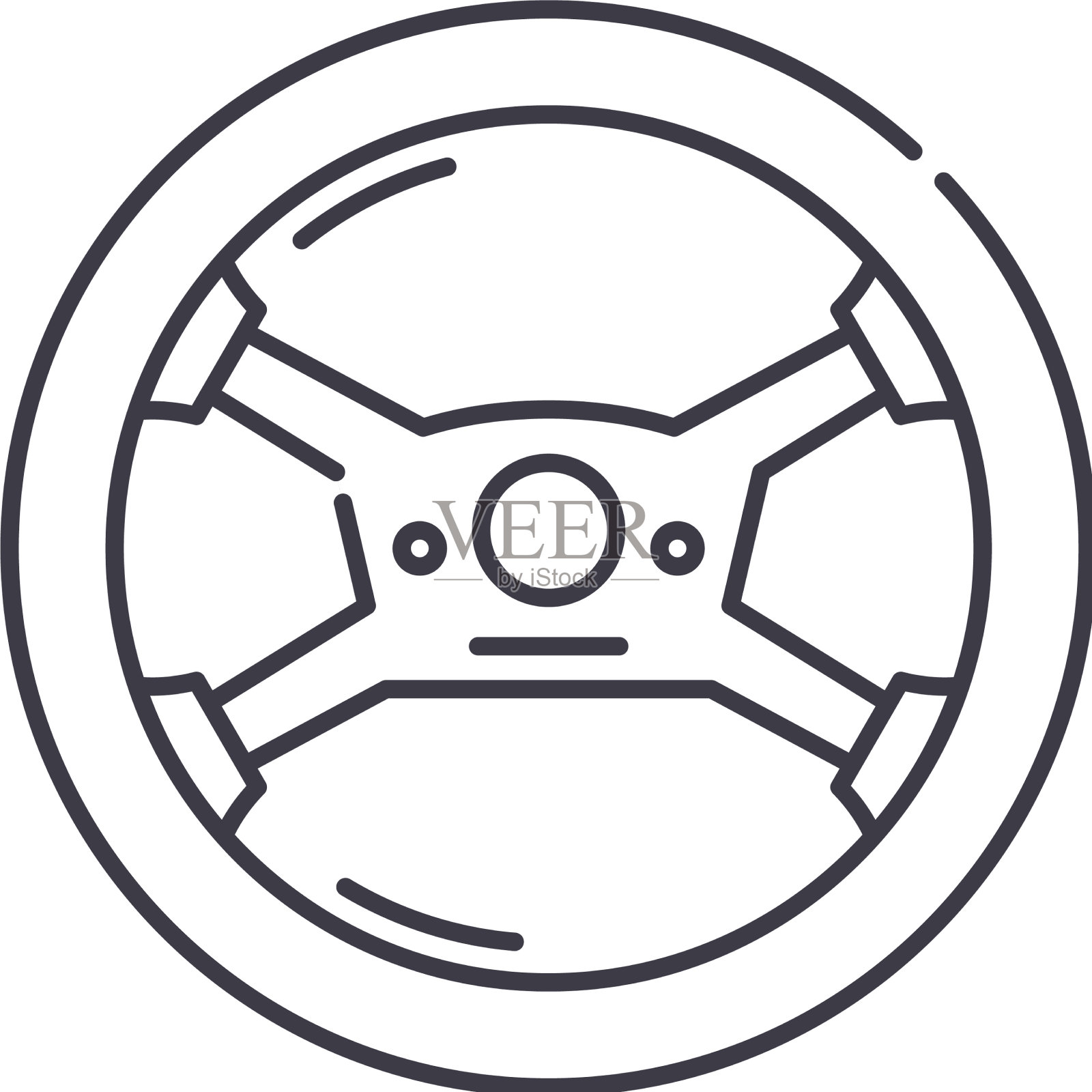 汽车方向盘图标线性隔离设计元素图片