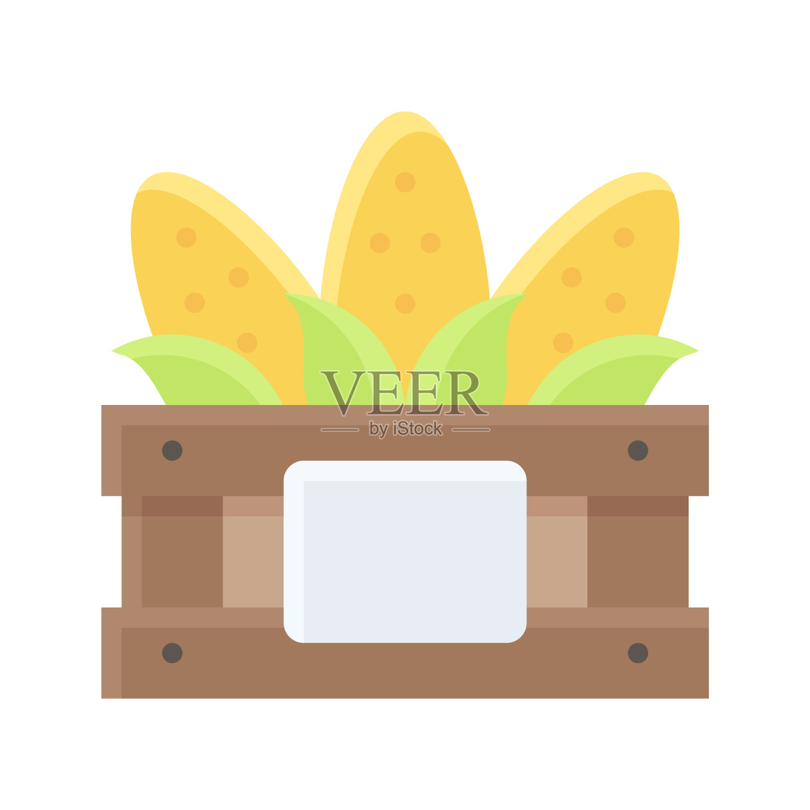 木制板条箱与玉米图标感恩节相关图标素材