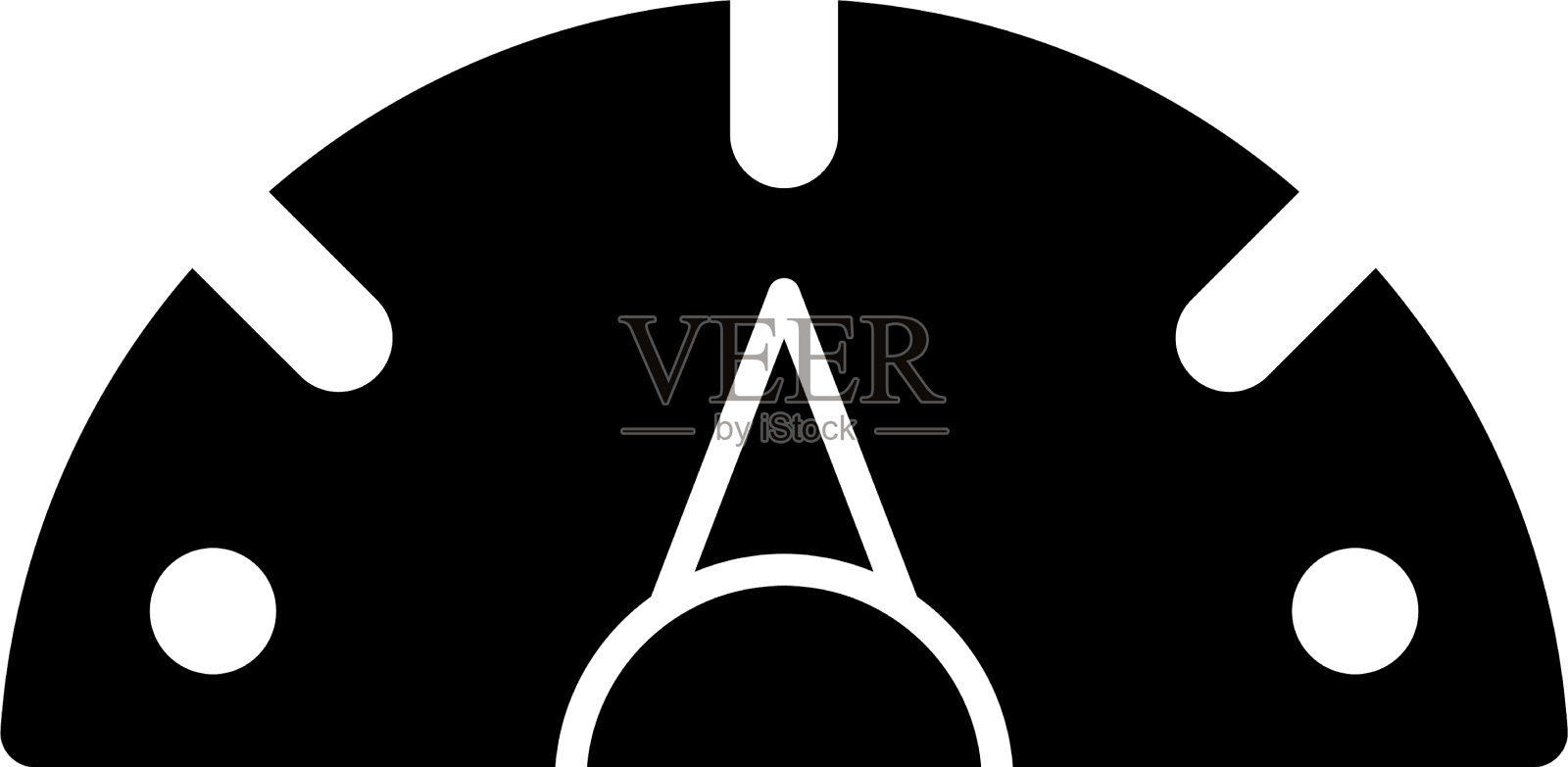 黑色速度计图标孤立在白色上图标素材