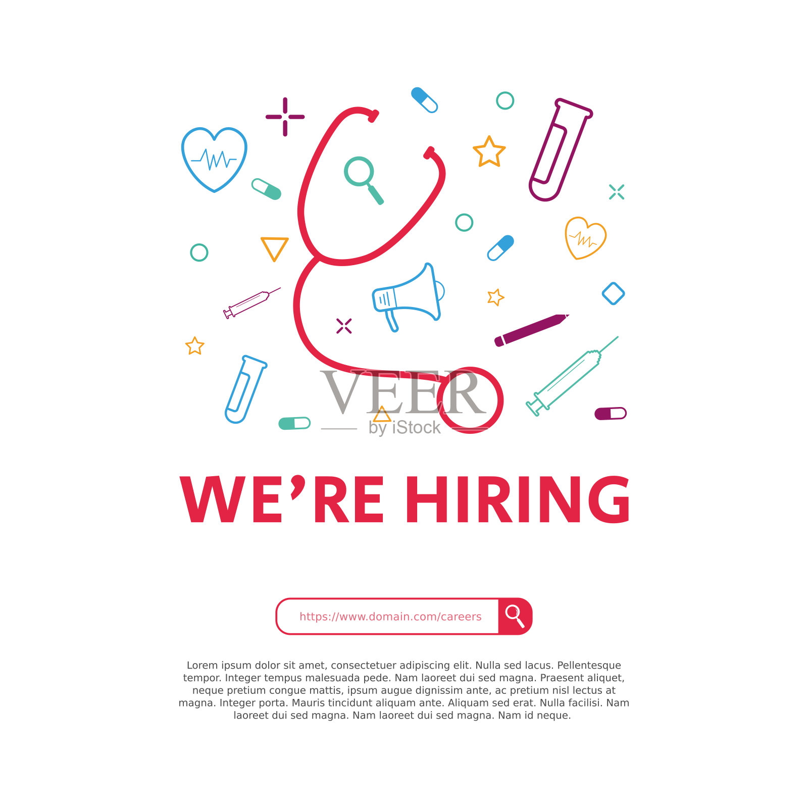 招聘岗位模板，公告医院职位空缺设计模板素材