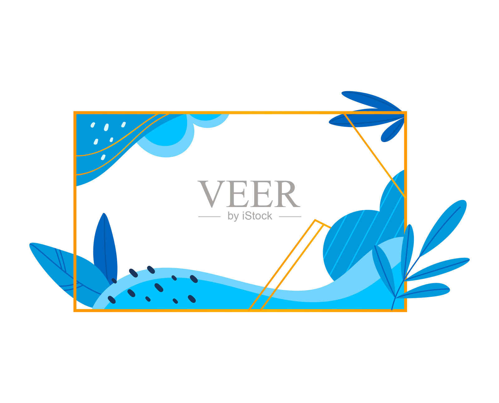 抽象彩色框架，创意横幅，空白模板，现代设计卡通风格矢量插图，孤立在白色。插画图片素材