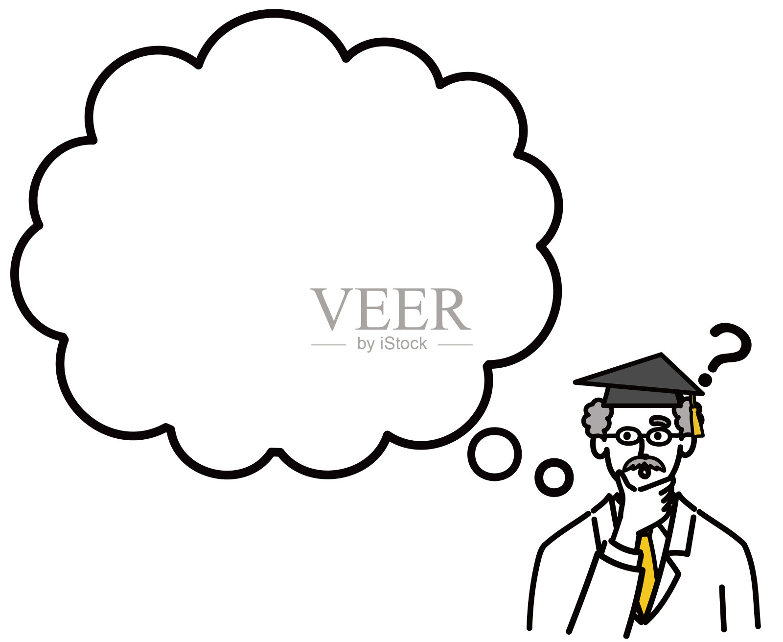 博士曼高级手势思考流行插画图片素材