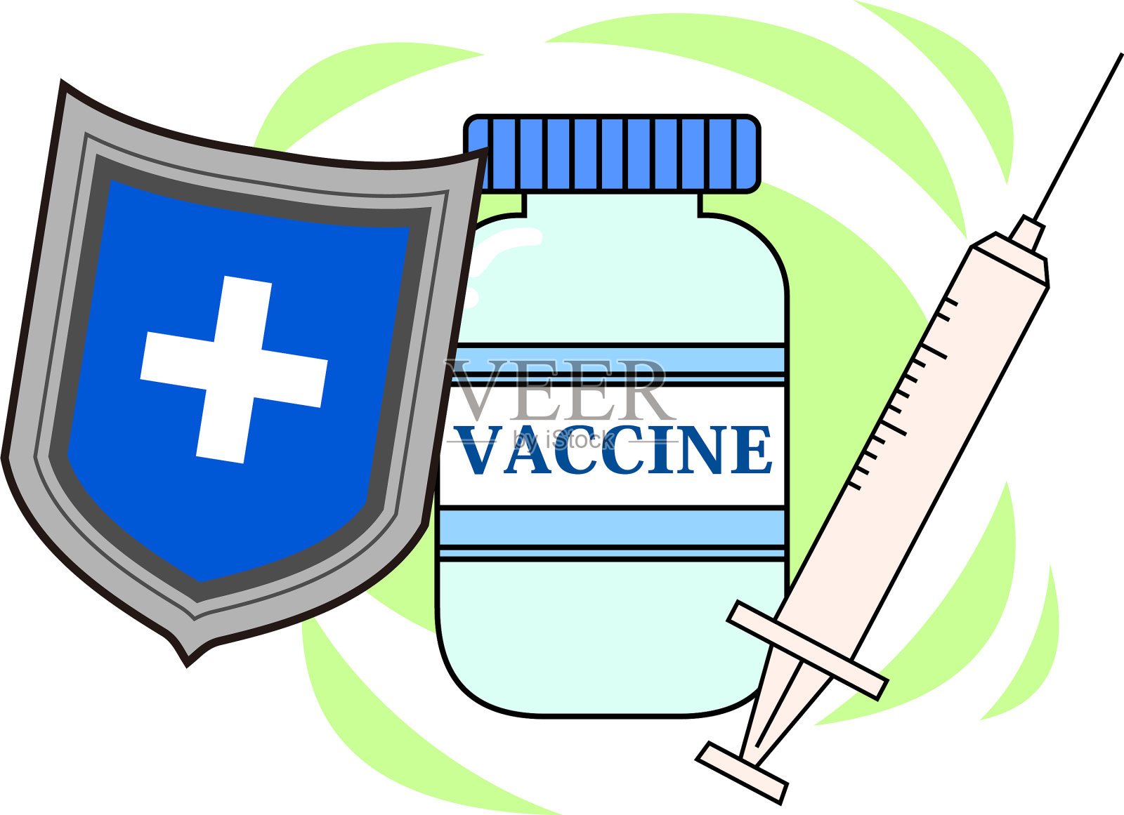 可爱病毒预防疫苗注射插画图片素材