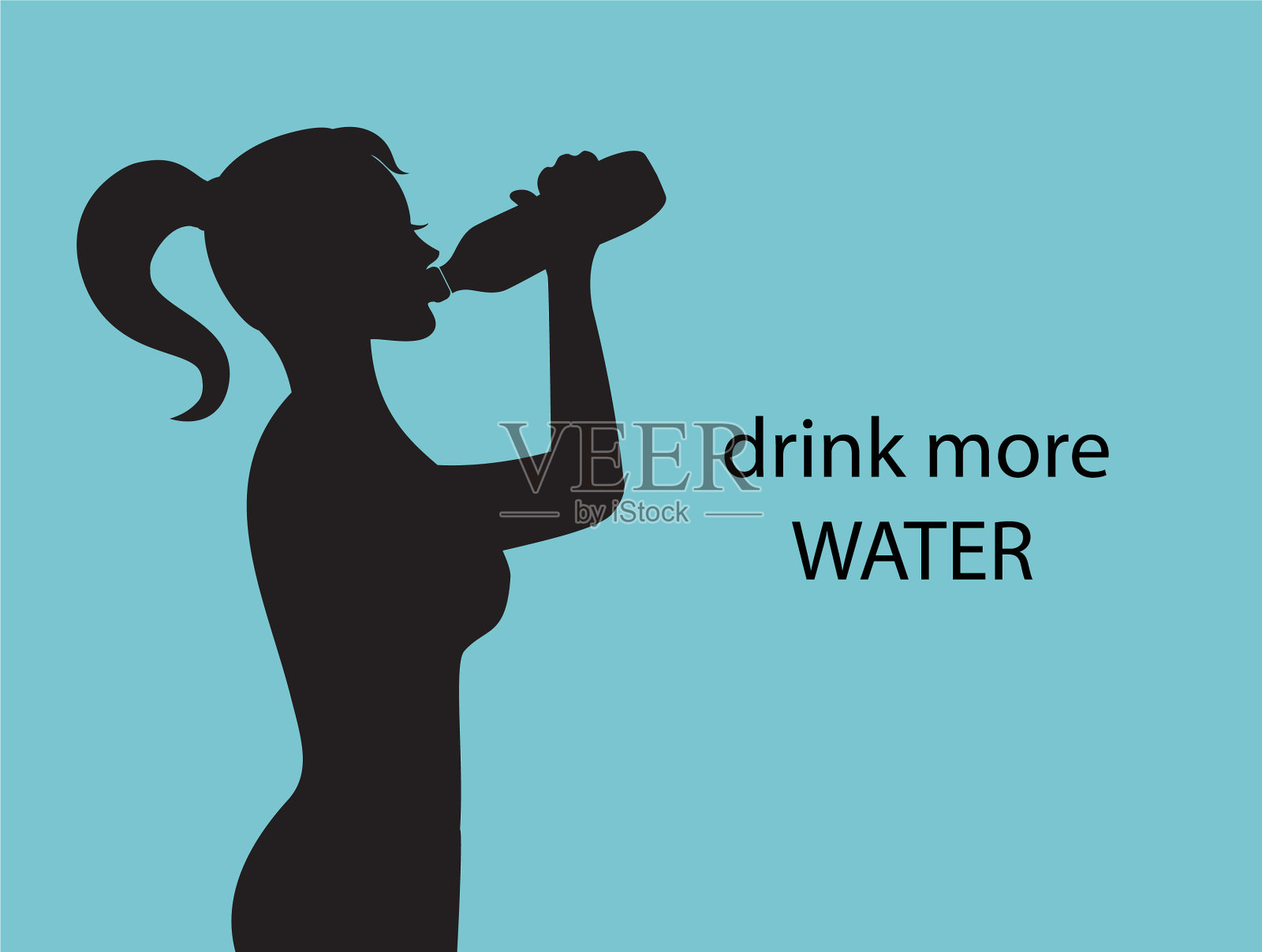 多喝水有益健康插画图片素材