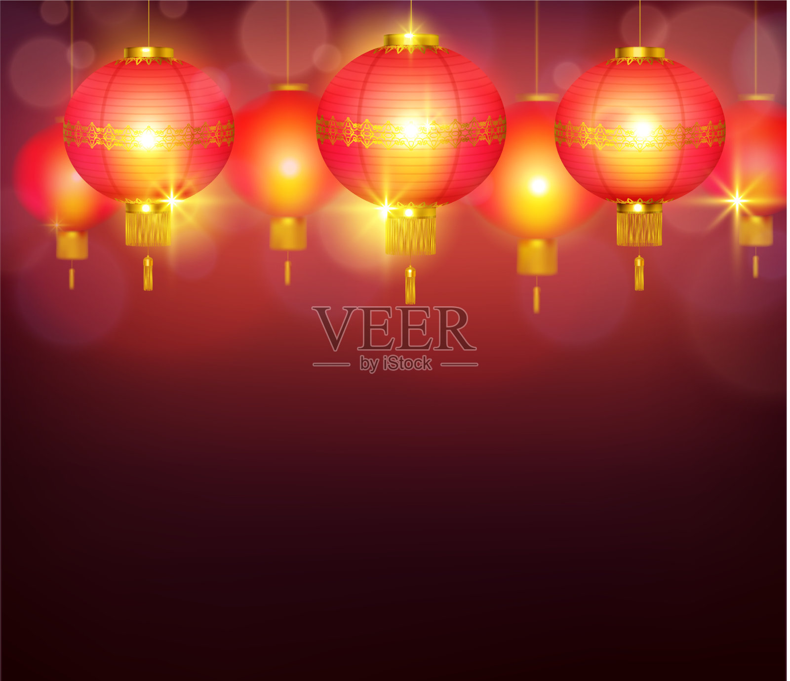 中国灯笼红色背景插画图片素材