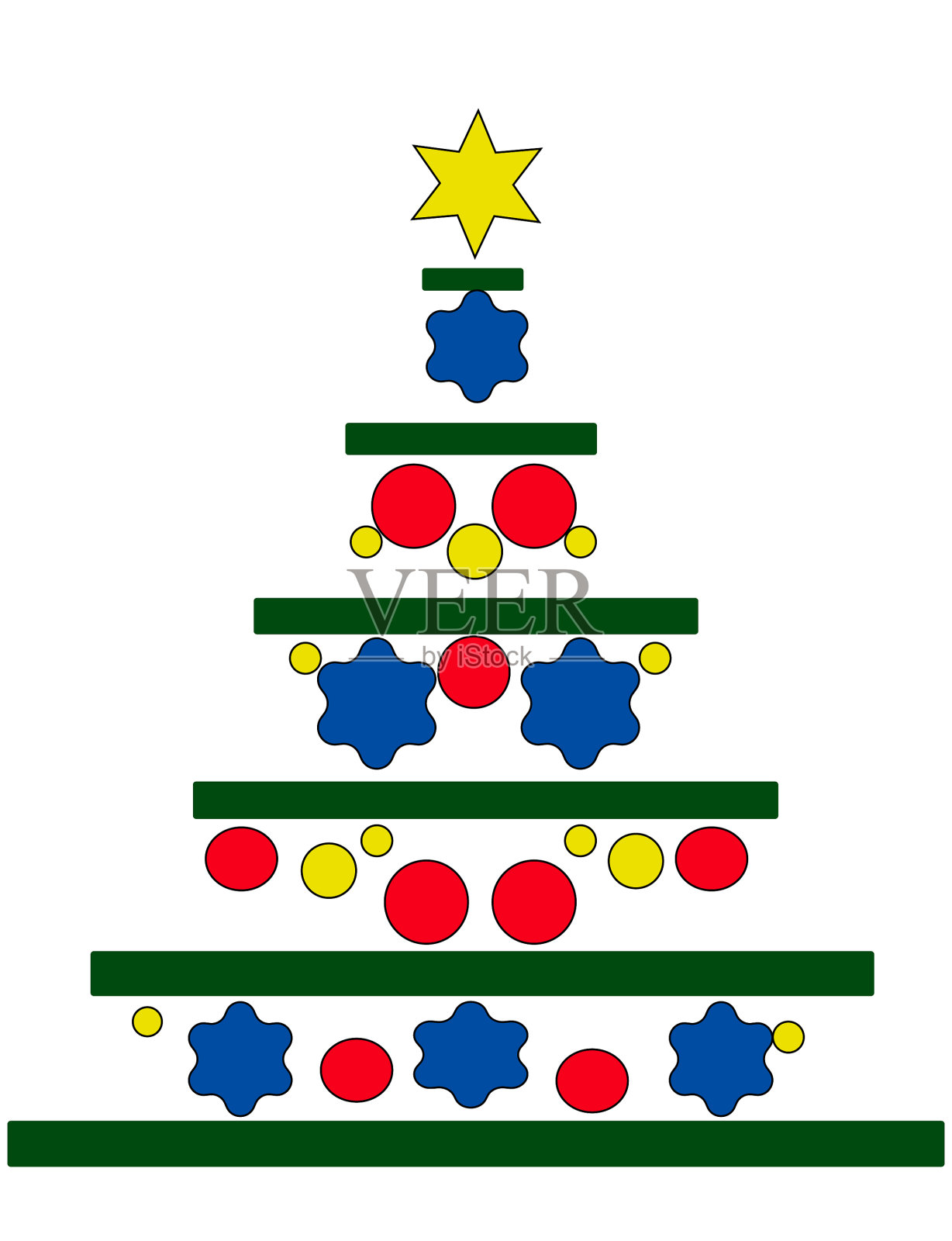 绿色的圣诞树配上白色的背景设计元素图片