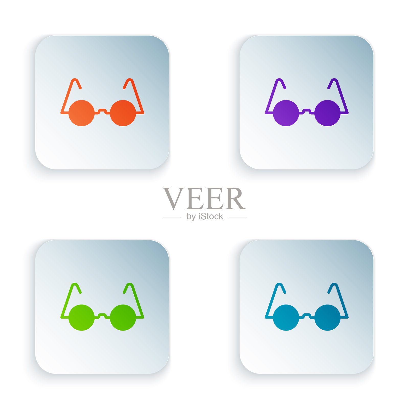 彩色眼镜图标孤立在白色背景图标素材