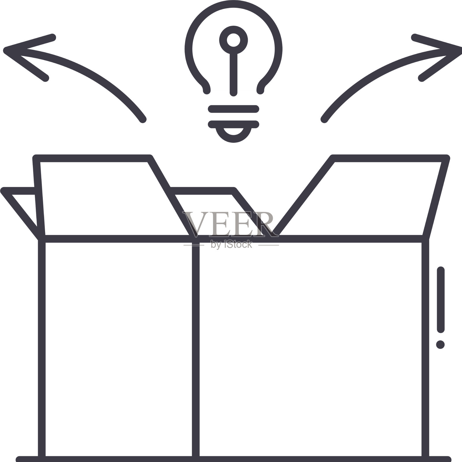 思考框图标线性孤立插画图片素材