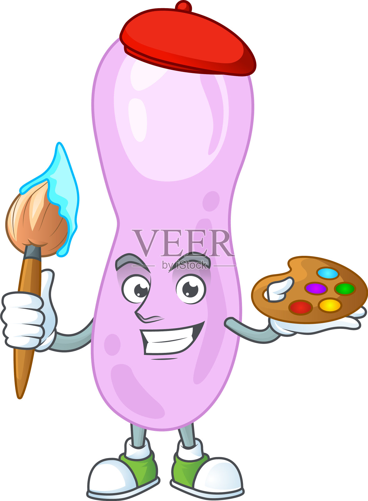 创意艺术家肉毒梭菌卡通设计元素图片