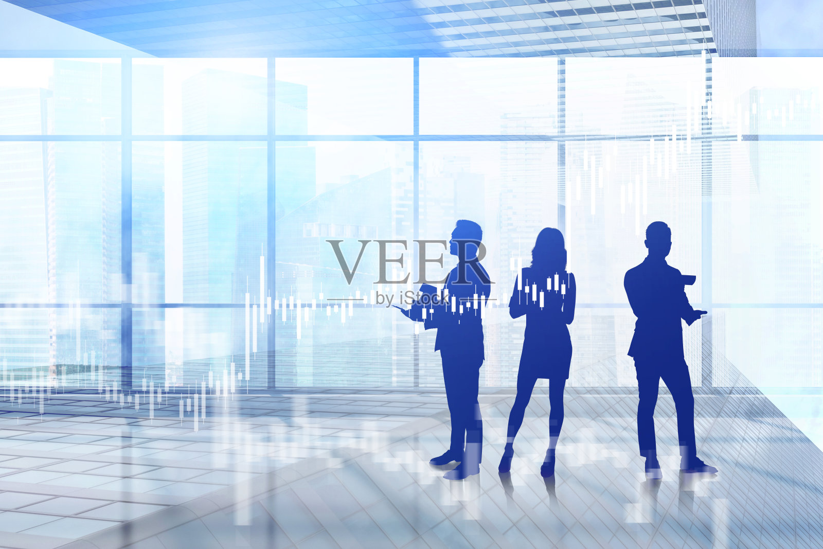 办公室里的商务人士，财务图表照片摄影图片