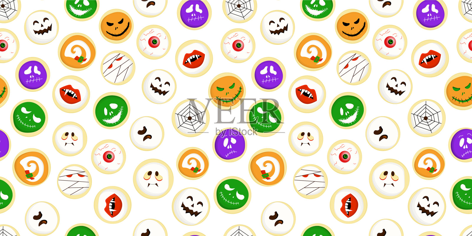 万圣节南瓜无缝图案是吓人的插画图片素材