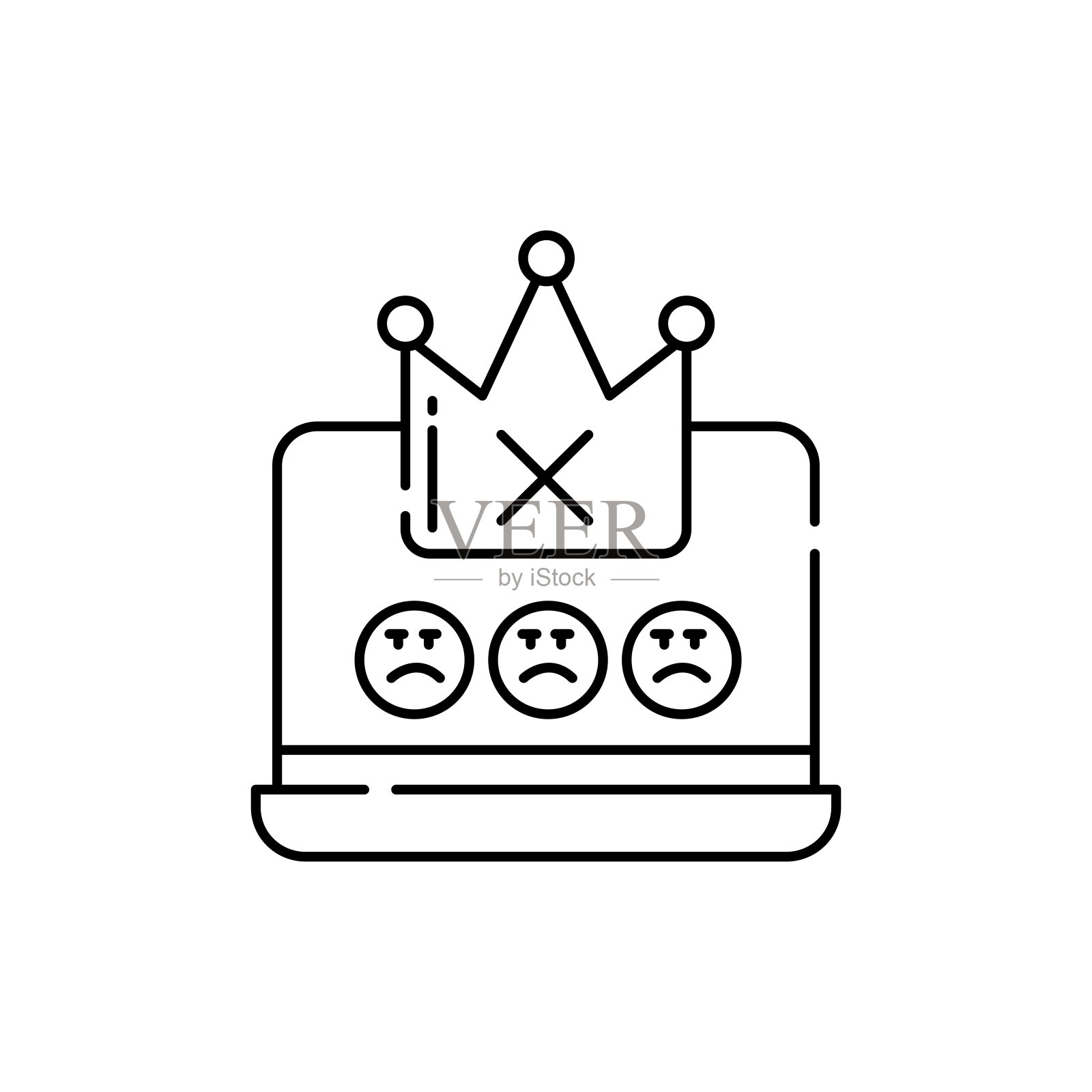 不可信的颜色线图标。象形文字用于网页、手机应用、促销。图标素材