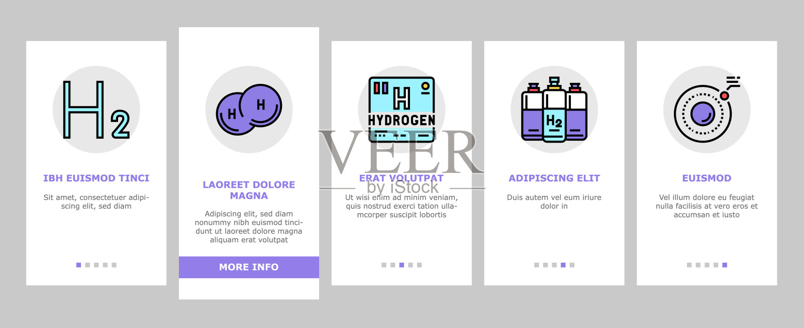 氢工业上的图标设置矢量插画图片素材