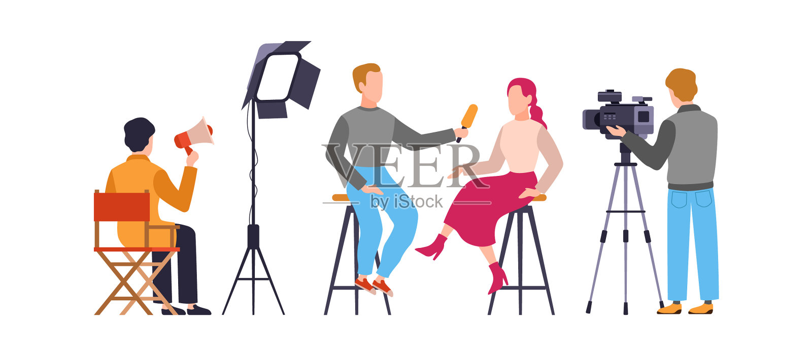 记者采访摄影记者设计元素图片