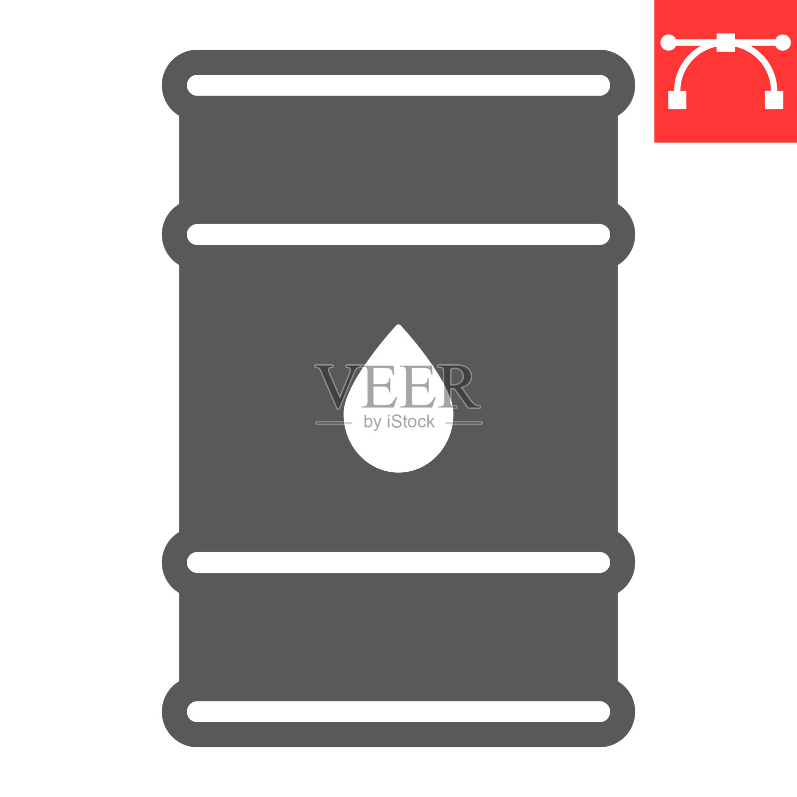 油桶字形图标，工业和燃料，油桶容器矢量图标，矢量图形，可编辑笔画实心符号，eps 10。图标素材