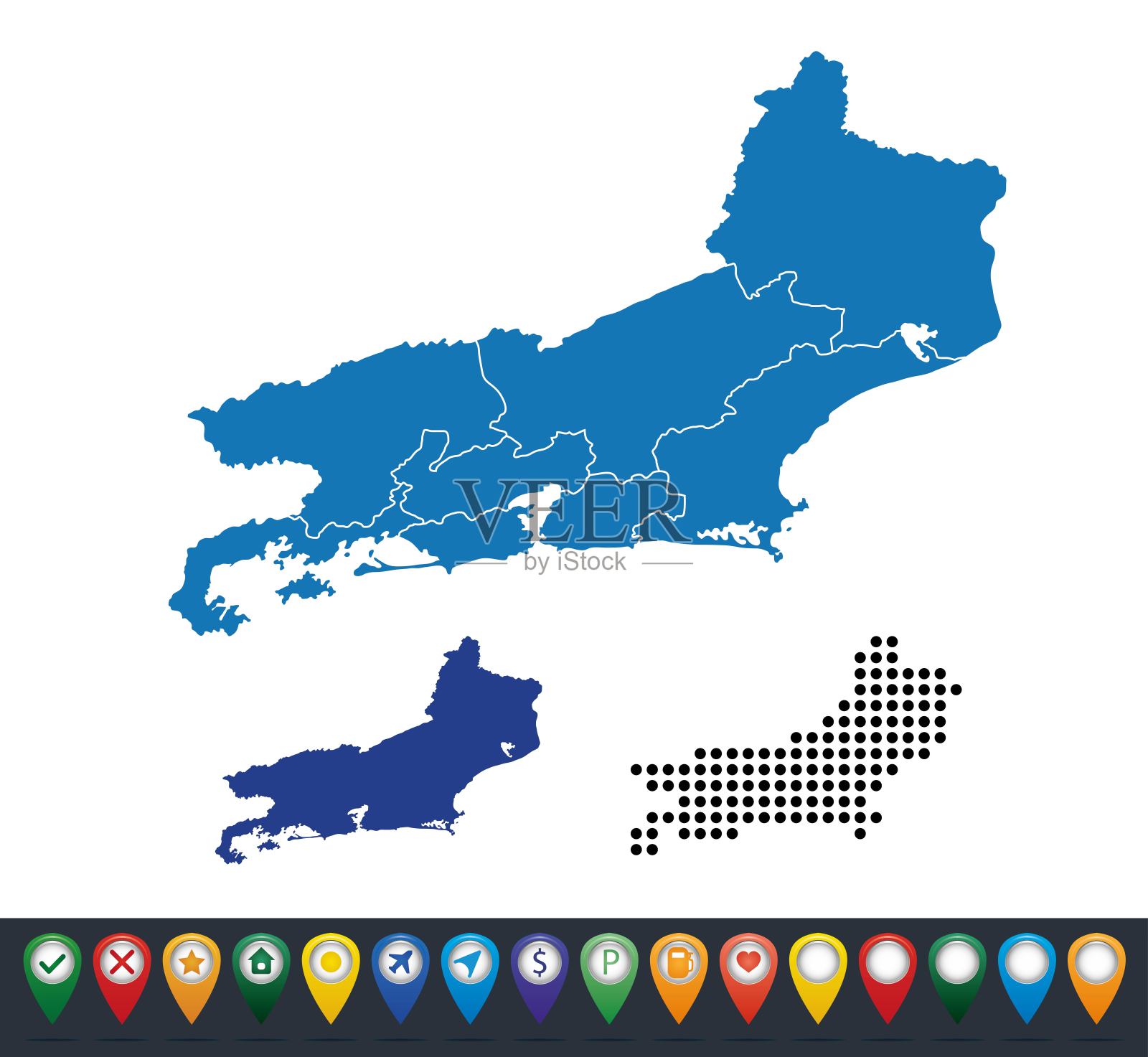 设置地图里约热内卢De Janeiro州插画图片素材