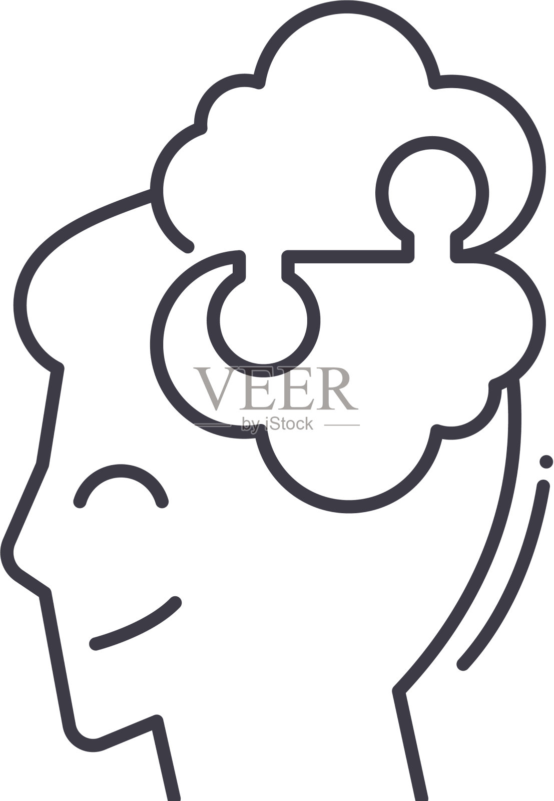 心理意象图标线性孤立设计元素图片