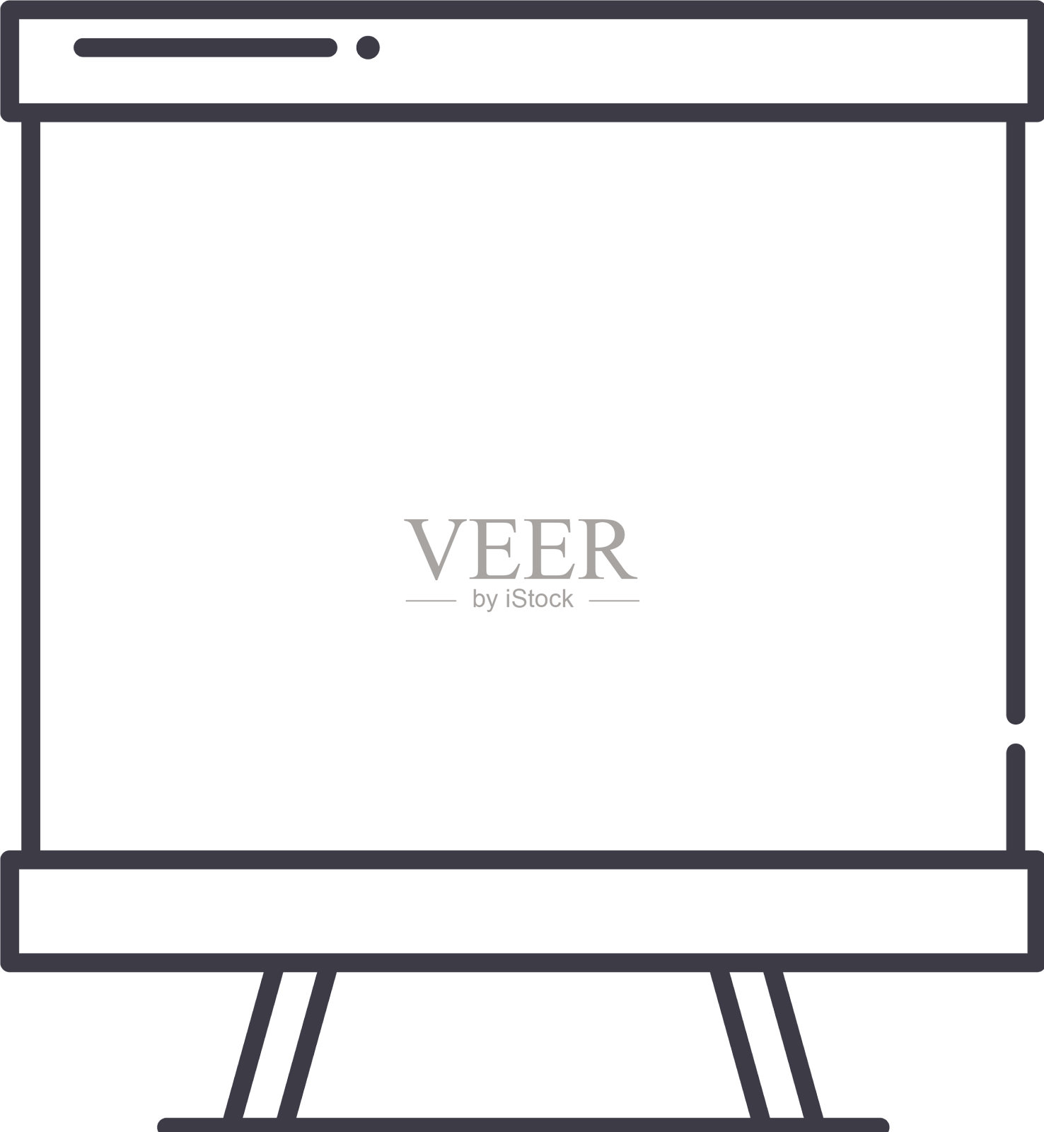 公司图表板图标线性孤立设计元素图片