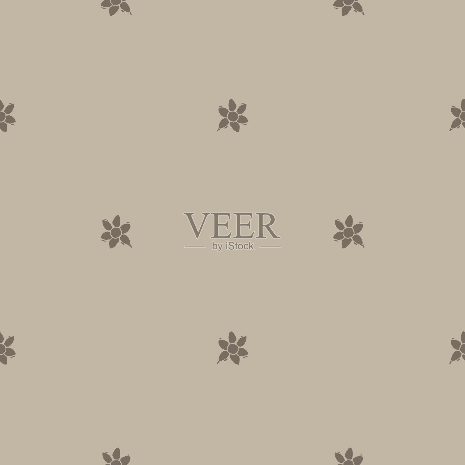 手工雕花刻块印花无缝图案。乡土传承的民间艺术背景。斯堪的纳维亚或印度民族设计。朴素的中性色调遍布肌理。插画图片素材