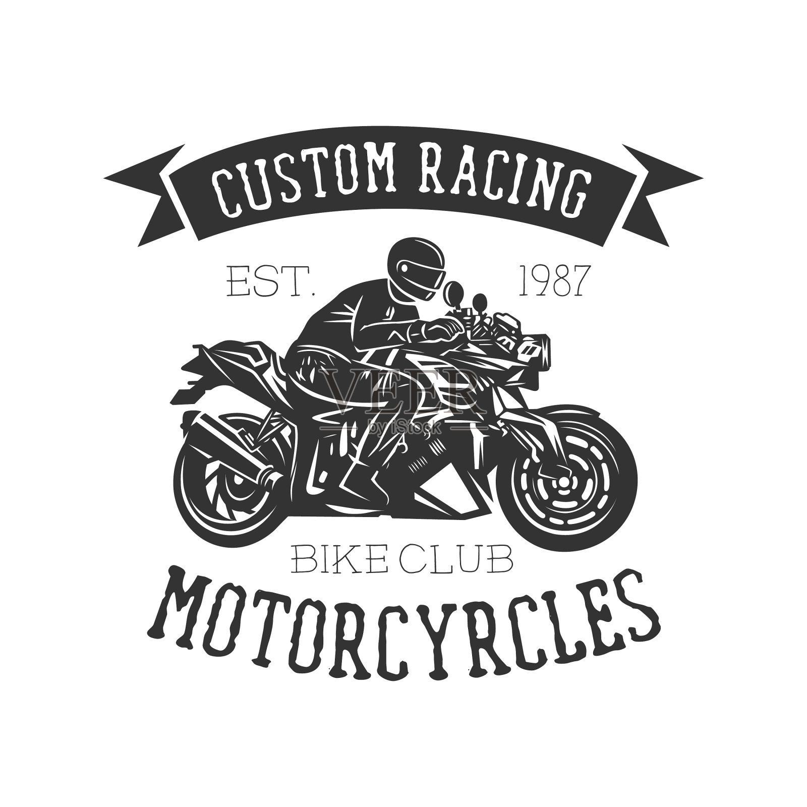 标志摩托车的插画图片素材