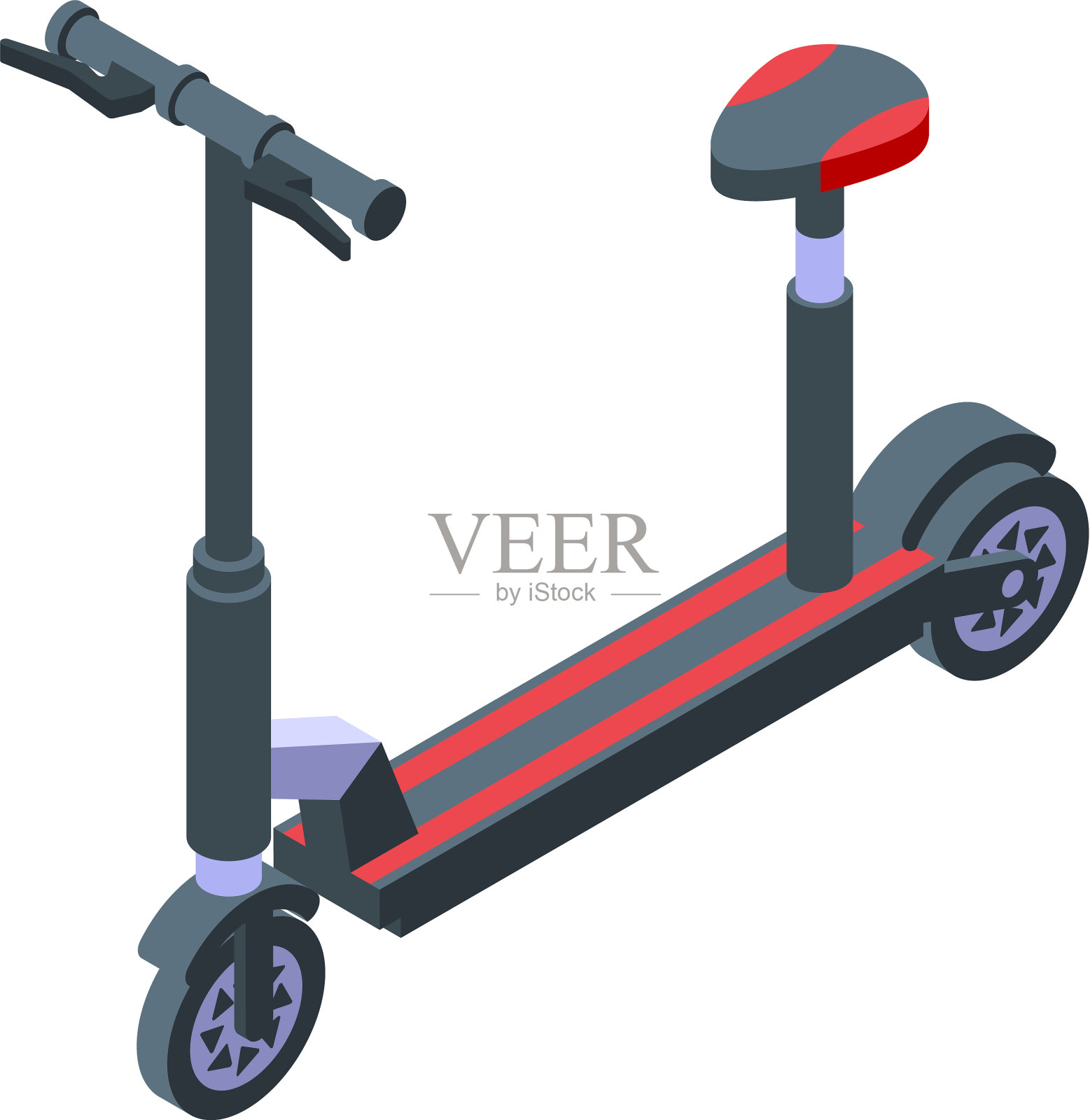 座椅电动滑板车图标等距风格插画图片素材