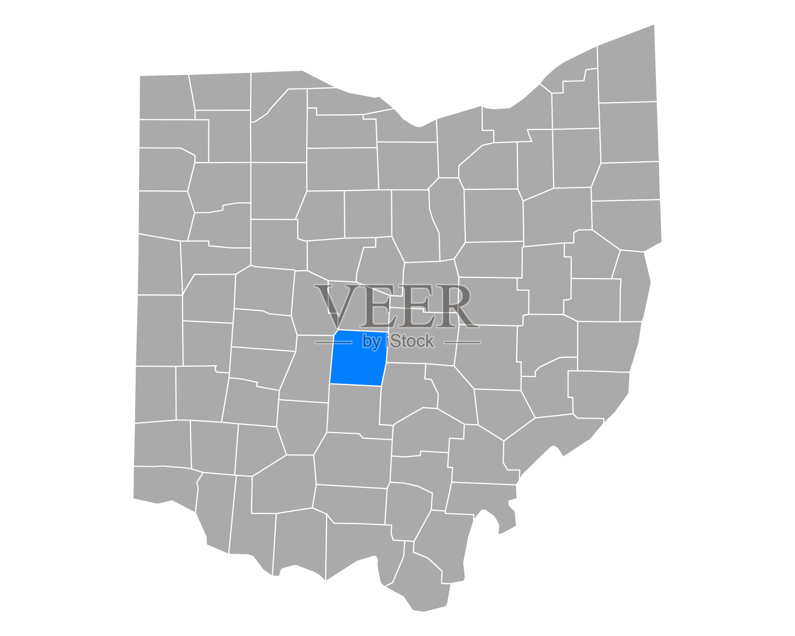 俄亥俄州的富兰克林地图插画图片素材