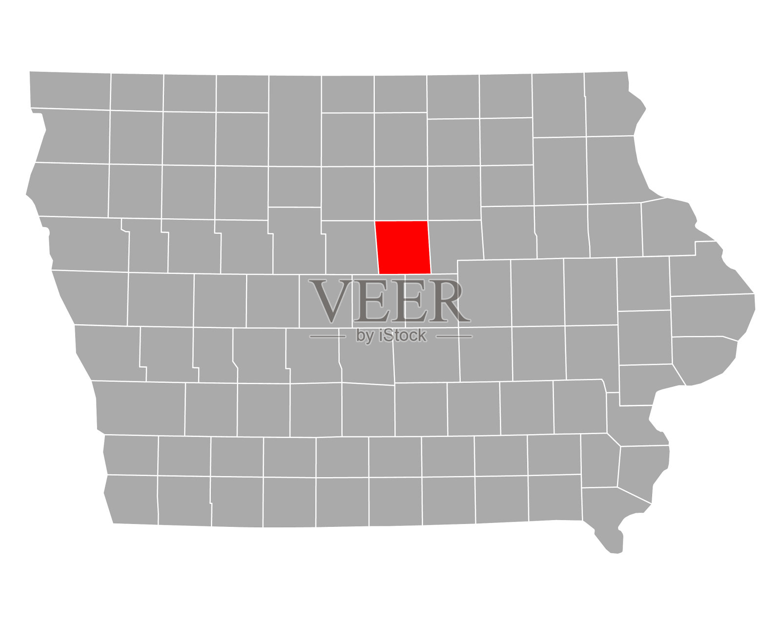 在爱荷华州绘制哈丁地图插画图片素材