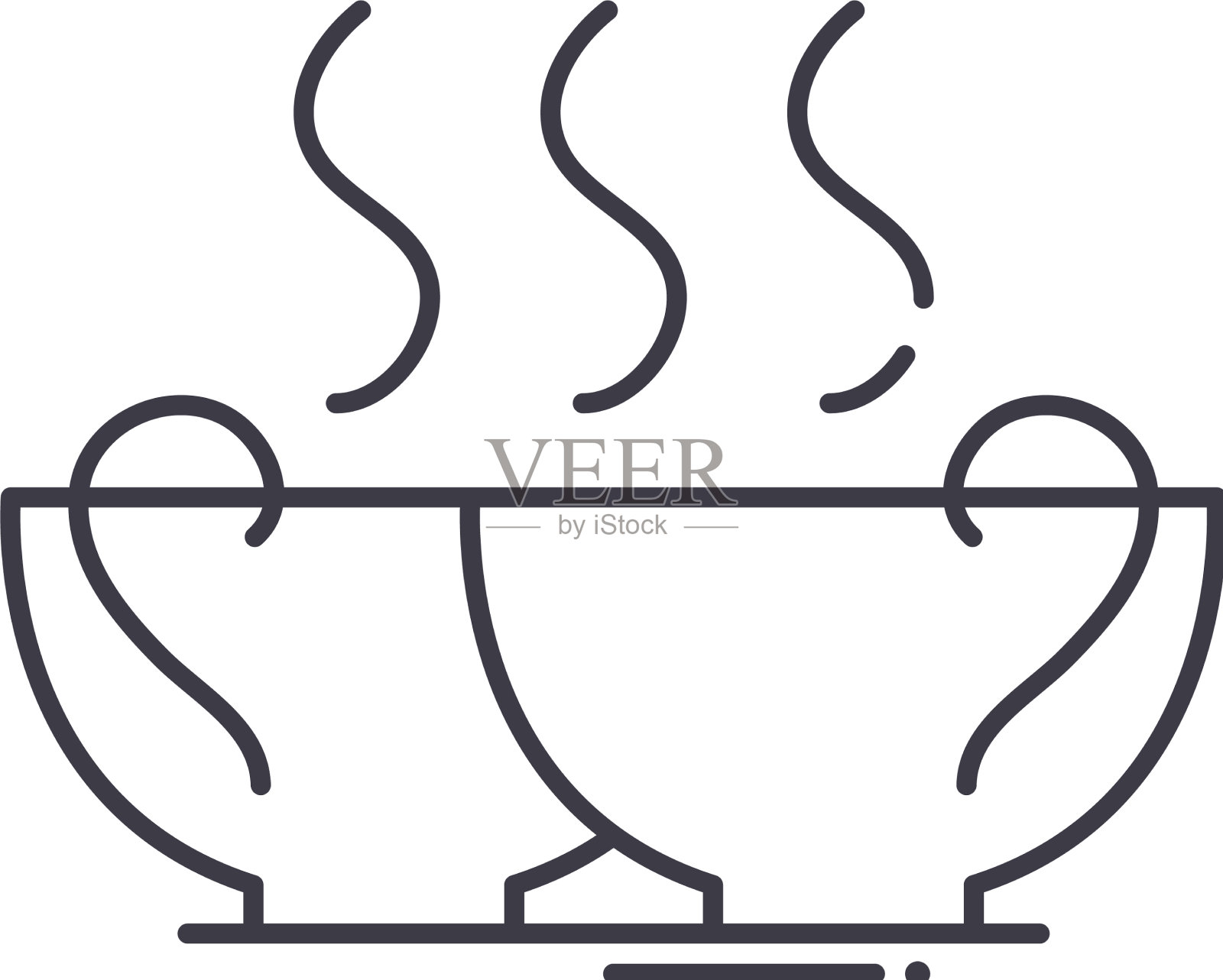 咖啡休息图标线性孤立图标素材