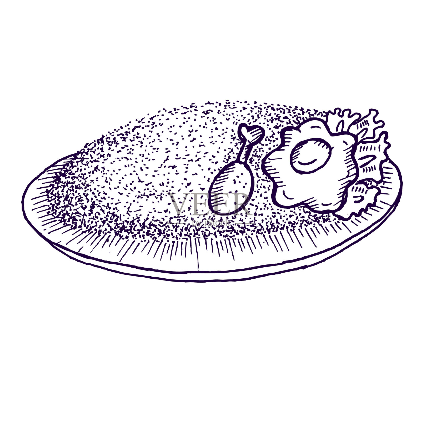 炒饭，印尼菜，涂鸦插画图片素材