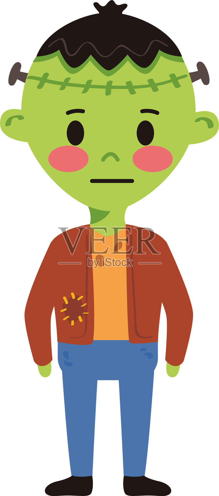 用弗兰肯斯坦伪装的小男孩设计元素图片