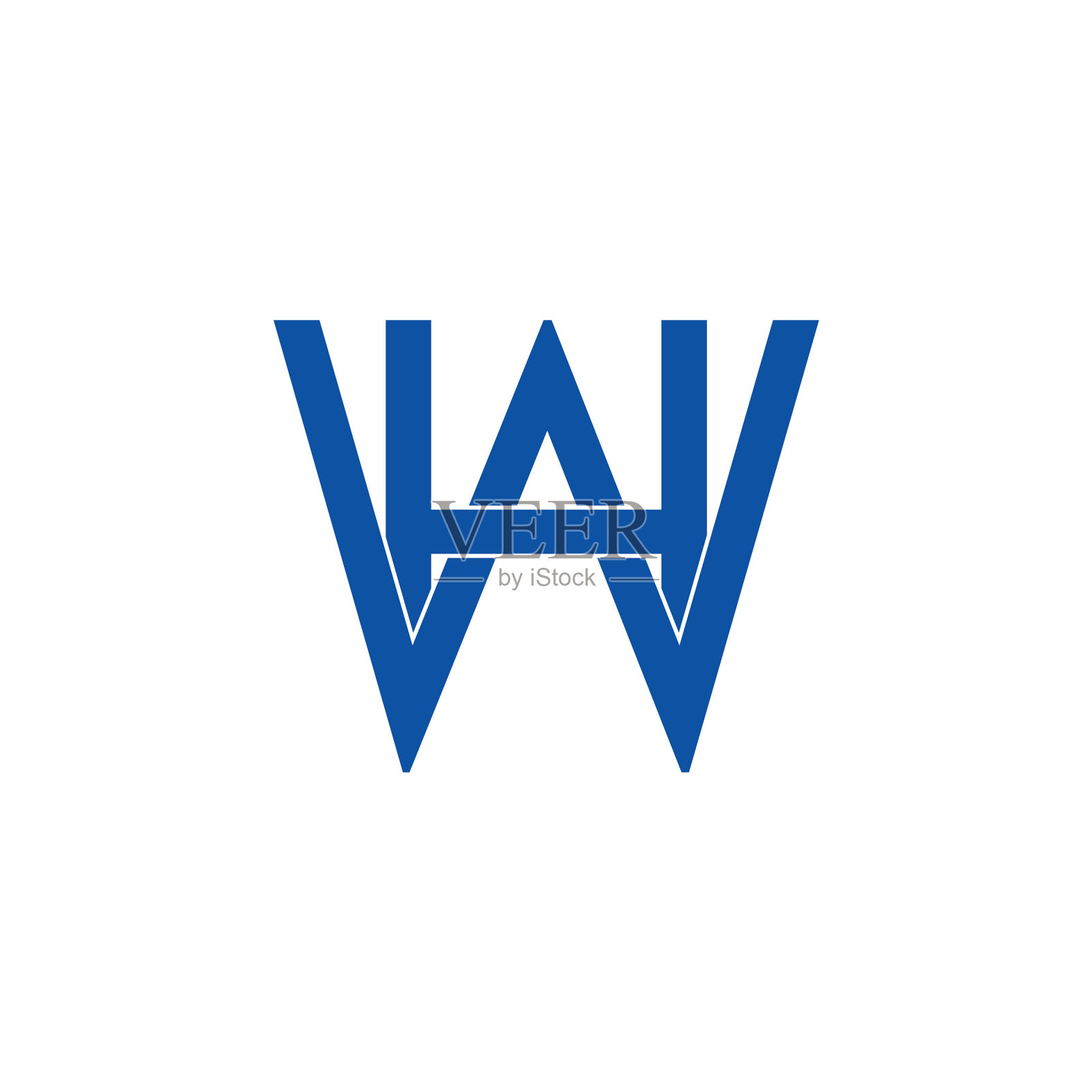 字母wh链接重叠标志设计元素图片