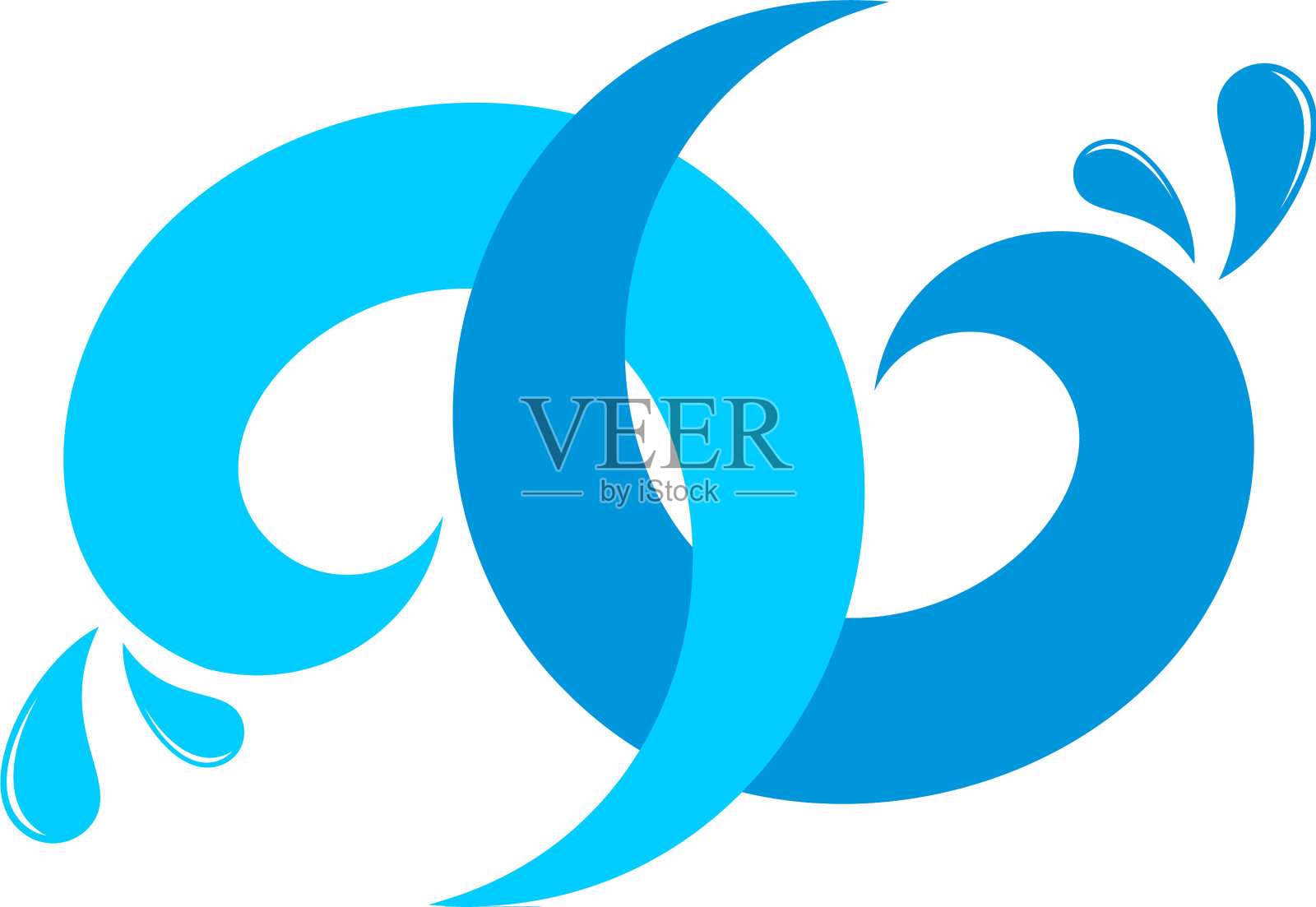 链接彩色波浪飞溅标志标志设计元素图片