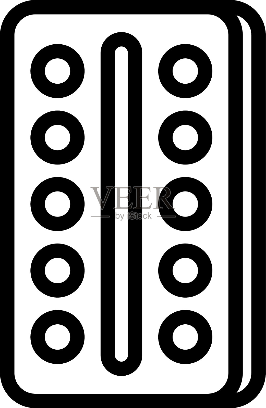 扁桃体炎丸包装图标轮廓样式插画图片素材